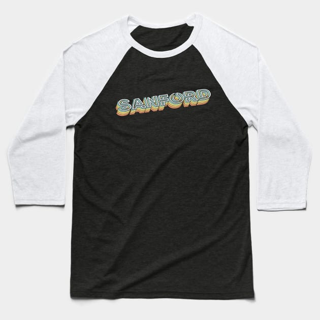 Sanford Retro Typography Faded Style Baseball T-Shirt by PREMAN PENSIUN PROJECT